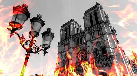 Notre Dame on Fire 