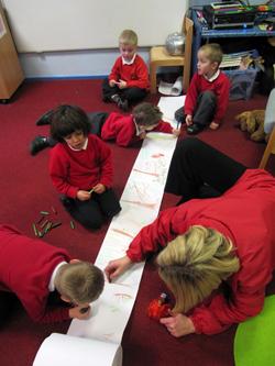 Pupils at St Saviour's Primary, Talke, learn using donated paper rolls from SG World