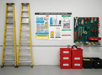 Step Ladder Inspection Station on Wall