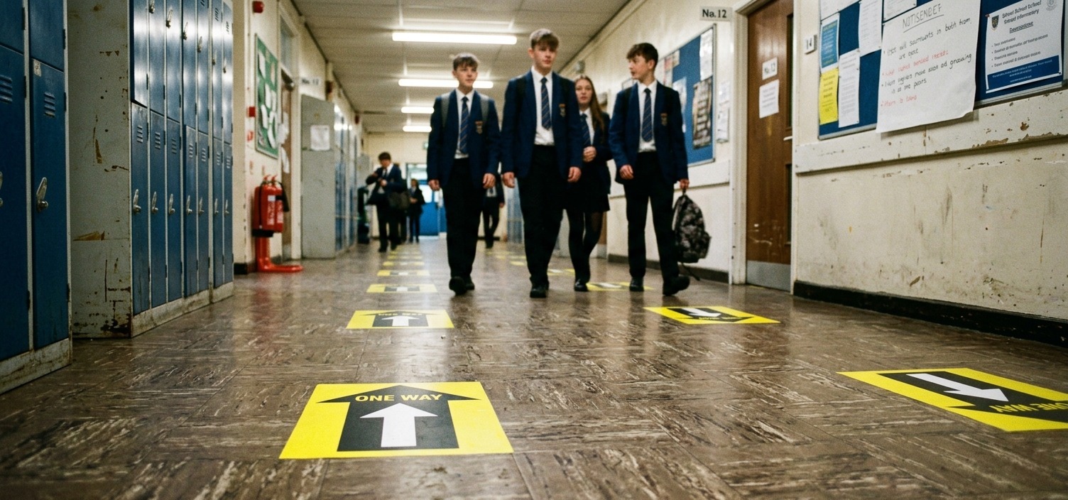 Directional Floor Stickers in Schools